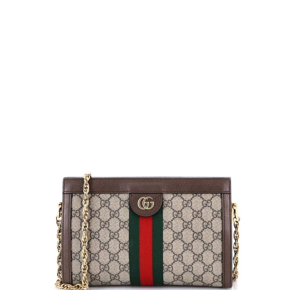 Gucci Small Ophidia Chain Shoulder Bag GG Coated Canvas